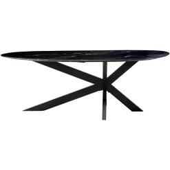 Organische Eettafel Trocadero 220 x 100 cm marmer - Zwart - Loft24.nl