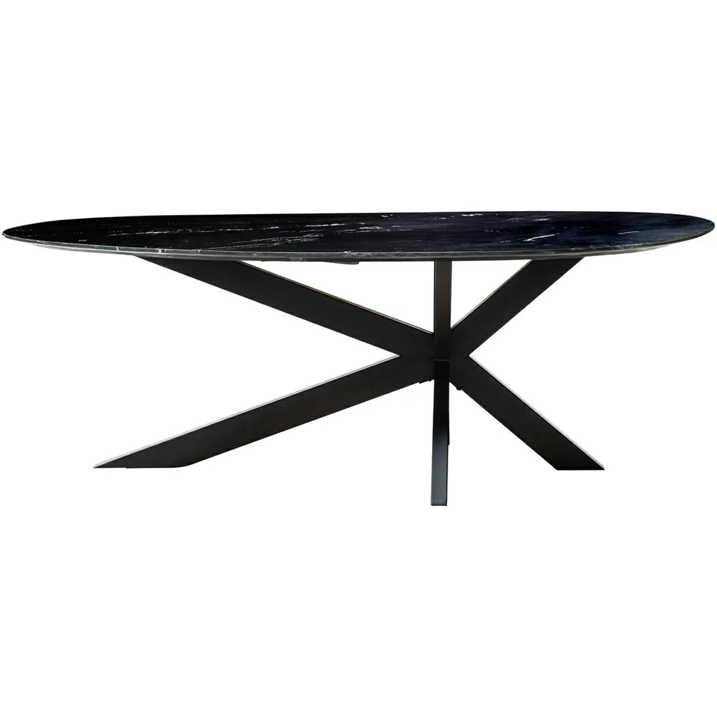 Organische Eettafel Trocadero 220 x 100 cm marmer - Zwart - Loft24.nl