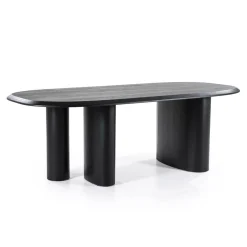 Organische Eettafel Walter Eikenhout 220 x 100cm - Zwart - Loft24.nl
