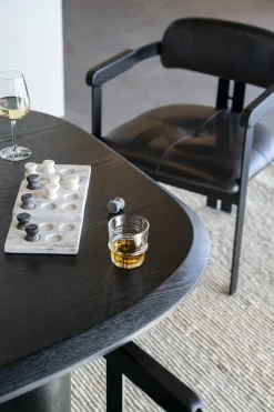 Organische Eettafel Walter Eikenhout 220 x 100cm - Zwart - Loft24.nl