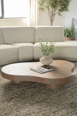 Organische Salontafel Bobbie - lichtbruin - 150 x 110 cm - Loft24.nl