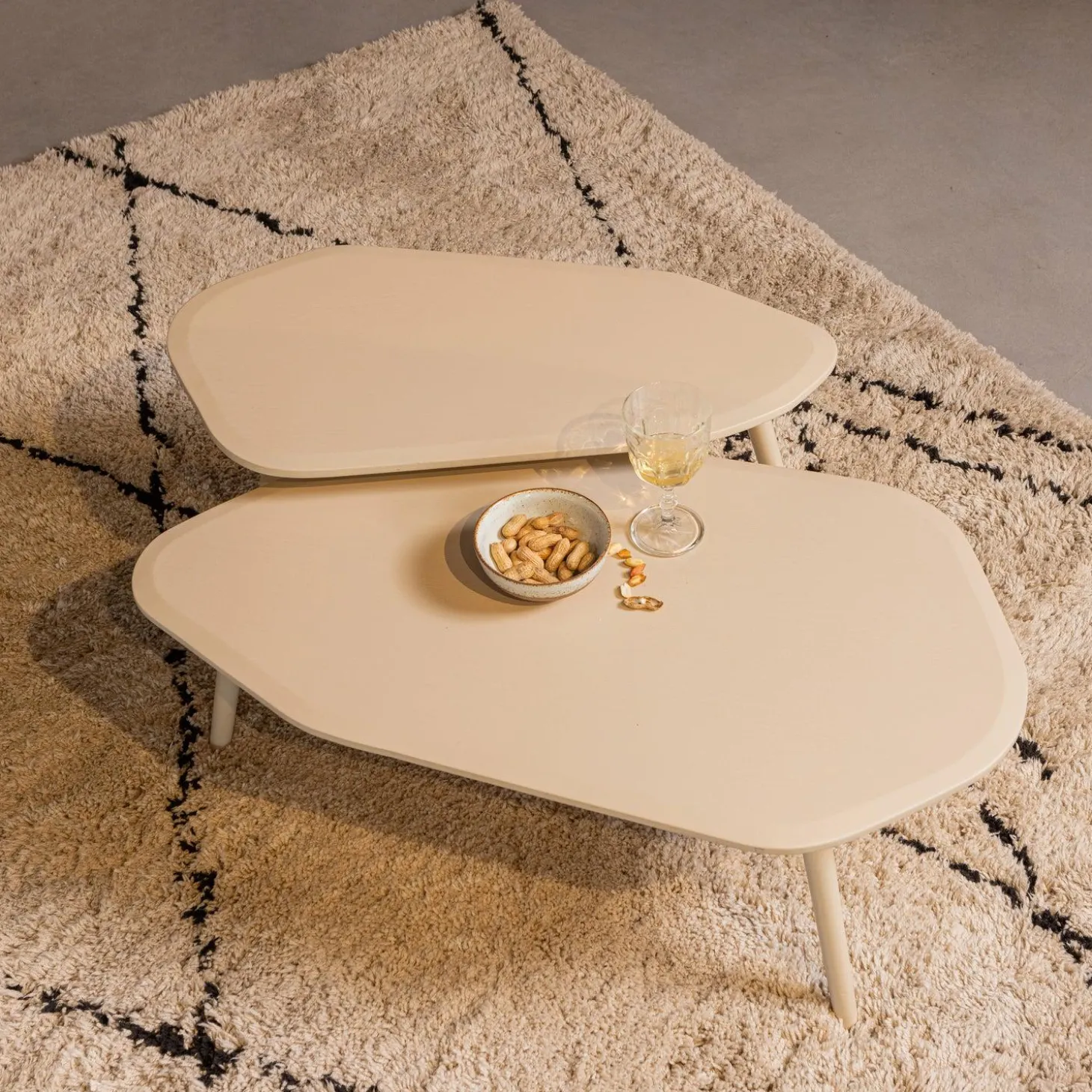 Organische Salontafel Davina Set van 2 stuks MDF - Dust - Loft24.nl