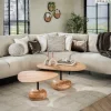 Organische Salontafel Double Acaciahout Set van 2 stuks - Loft24.nl