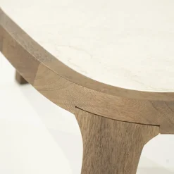 Organische Salontafel Fred Marmer en mangohout - 64 cm - Loft24.nl