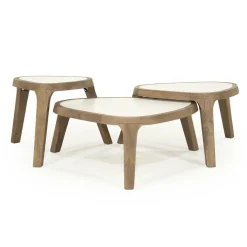 Organische Salontafel Fred Marmer en mangohout - 64 cm - Loft24.nl