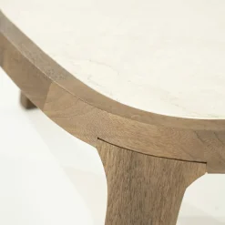 Organische Salontafel Fred Marmer en mangohout - 64 cm - Loft24.nl