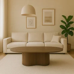 Organische Salontafel Jordy Mangohout Bruin - 130 x 70cm - Loft24.nl