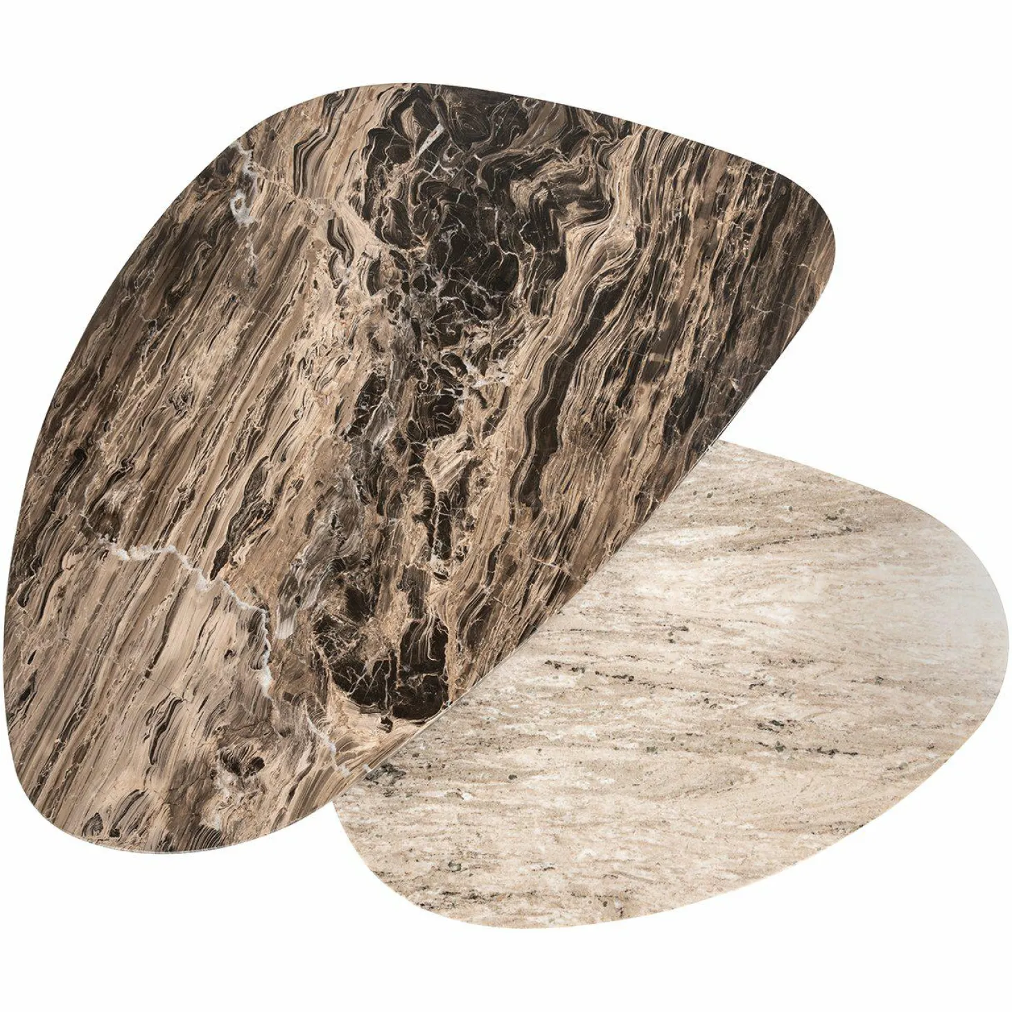 Organische Salontafel Nazario Marmer - Set van 2 stuks - Loft24.nl