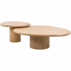 Organische Salontafel Oakley Set van 2 stuks - Naturel - Loft24.nl