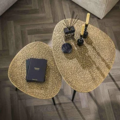 Organische Salontafel Pure Metaal Set van 2 stuks - Brons - Loft24.nl