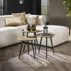 Organische Salontafel Pure Metaal Set van 3 stuks - Brons - Loft24.nl