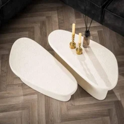 Organische Salontafel Stone Organic XL Set van 2 stuks - Wit - Loft24.nl
