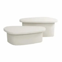 Organische Salontafel Stone Organic XL Set van 2 stuks - Wit - Loft24.nl