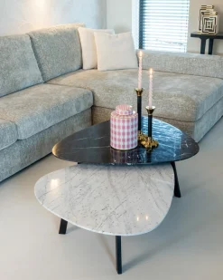 Organische Salontafel Trocadero Marmer - Set van 2 stuks - Loft24.nl