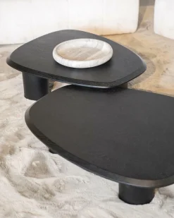 Organische Salontafel Walter Eikenhout Zwart - 106 x 88 cm - Loft24.nl