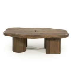 Organische Salontafel Yuo Mangohout - Lichtbruin - Loft24.nl