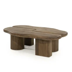 Organische Salontafel Yuo Mangohout - Lichtbruin - Loft24.nl