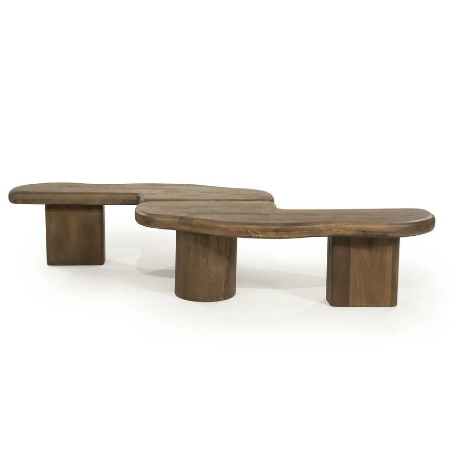 Organische Salontafel Yuo Mangohout - Lichtbruin - Loft24.nl