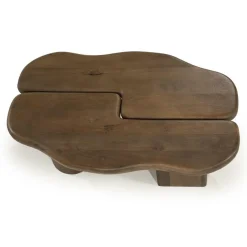 Organische Salontafel Yuo Mangohout - Lichtbruin - Loft24.nl