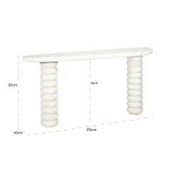 Organische Sidetable Bloomstone 170 x 40 cm - Wit - Loft24.nl