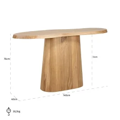 Organische Sidetable Riva Eikenhout - 140 cm - Loft24.nl