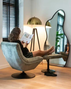 Organische Spiegel Alton 183 x 85cm kleur Brushed Gold - Loft24.nl