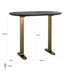 Ovale Bartafel Revelin - 106 cm hoog - Loft24.nl