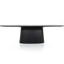 Ovale Eettafel Aron Mangohout Zwart - 300cm - Loft24.nl