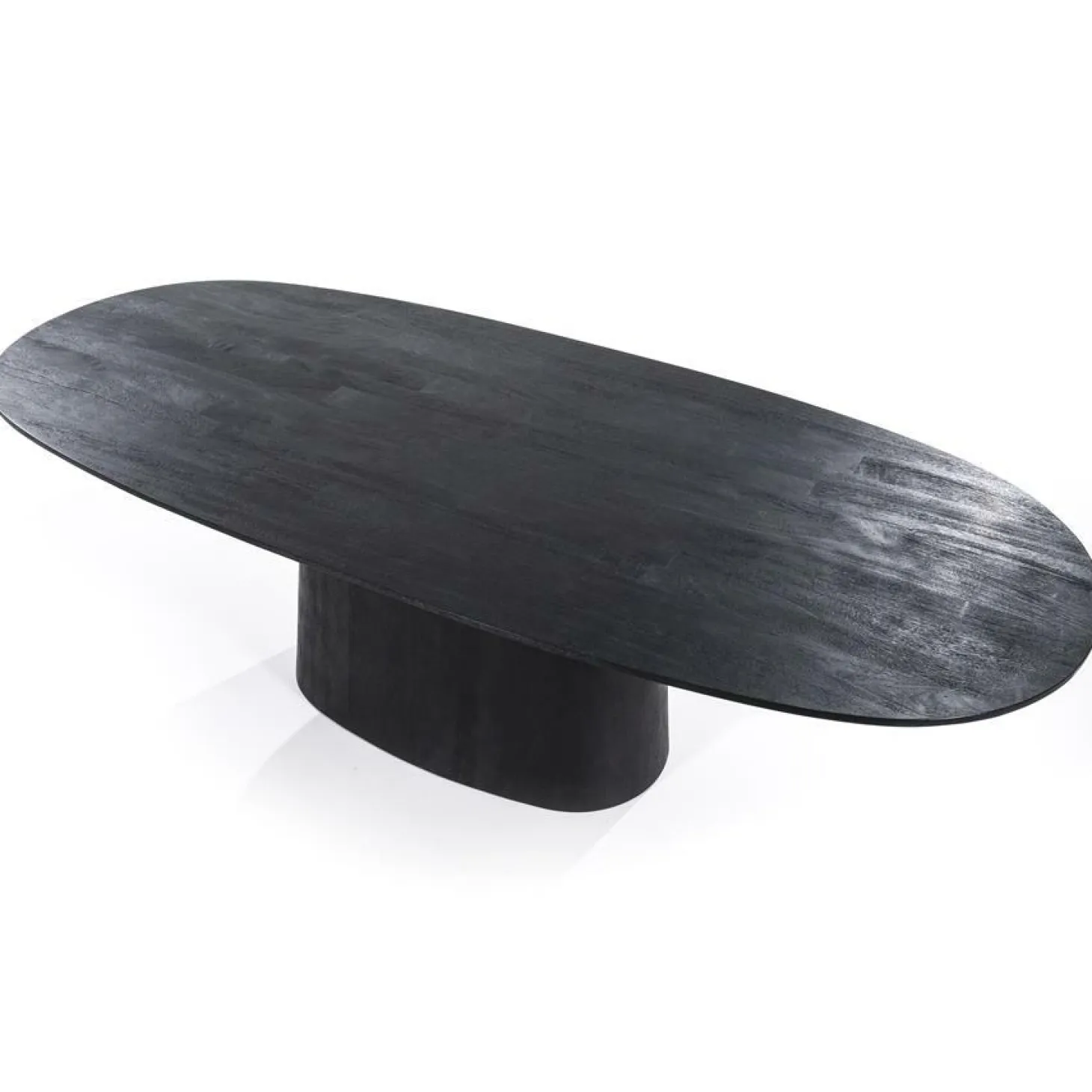 Ovale Eettafel Aron Mangohout Zwart - 300cm - Loft24.nl