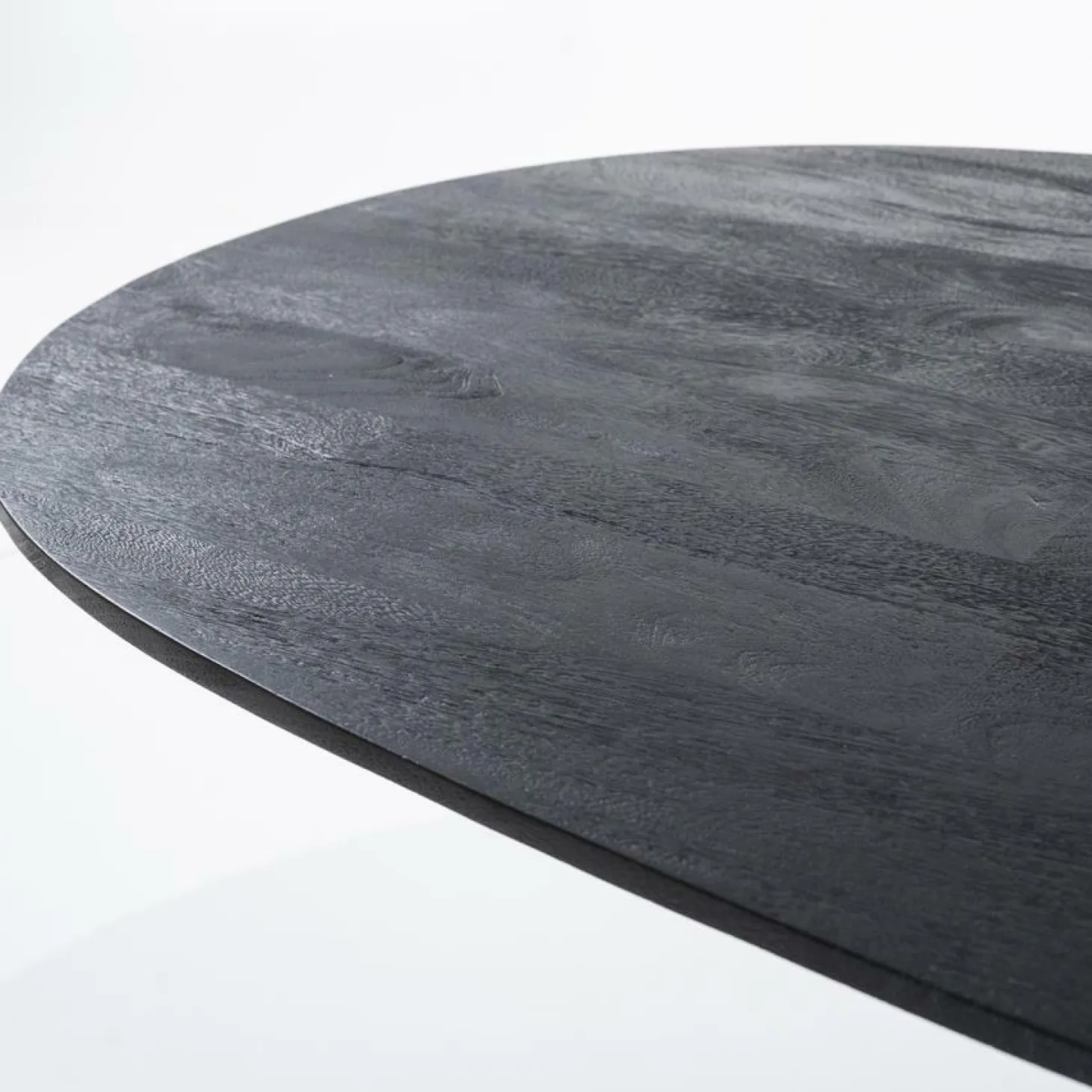Ovale Eettafel Aron Mangohout Zwart - 300cm - Loft24.nl