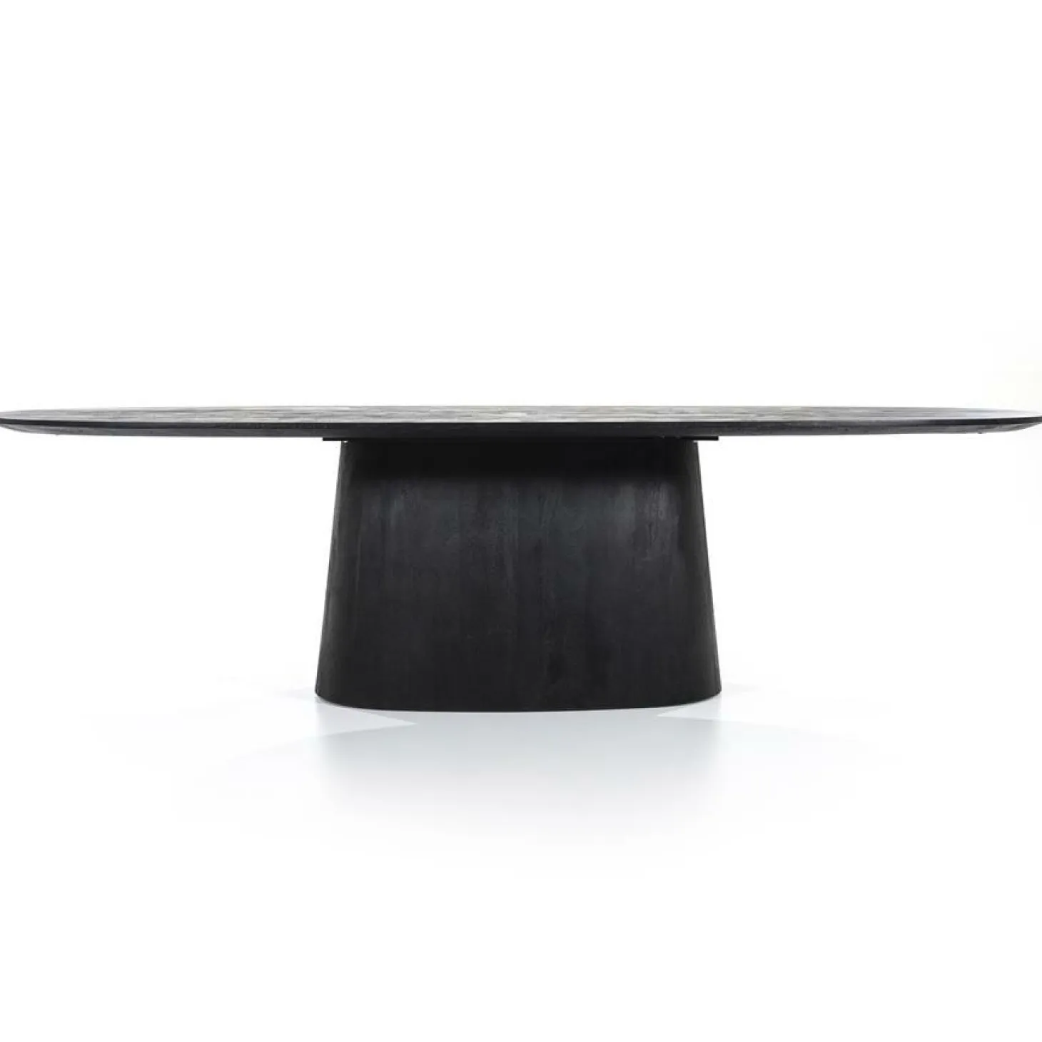 Ovale Eettafel Aron Mangohout Zwart - 300cm - Loft24.nl