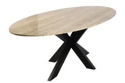 Ovale eettafel Avalon 230 x 115 cm - Travertin - Loft24.nl