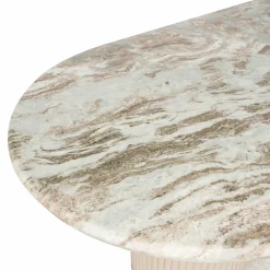 Ovale Eettafel Coronel Marmer 240 x 100 cm Beige - Loft24.nl