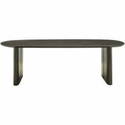 Ovale Eettafel Durban 300 x 100 cm met verstelbare poten Eiken - Bruin - Loft24.nl