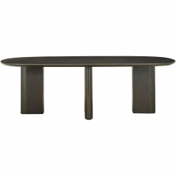 Ovale Eettafel Durban 300 x 100 cm met verstelbare poten Eiken - Bruin - Loft24.nl