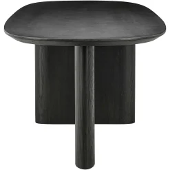 Ovale Eettafel Durban 220 x 95 cm met verstelbare poten Eiken - Zwart - Loft24.nl