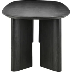 Ovale Eettafel Durban 220 x 95 cm met verstelbare poten Eiken - Zwart - Loft24.nl