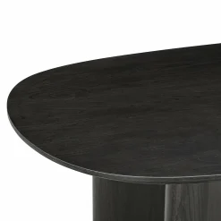 Ovale Eettafel Durban 220 x 95 cm met verstelbare poten Eiken - Zwart - Loft24.nl