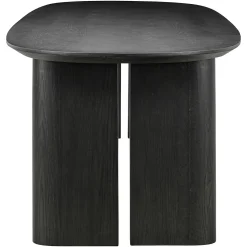 Ovale Eettafel Durban 220 x 95 cm met verstelbare poten Eiken - Zwart - Loft24.nl