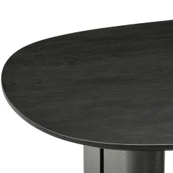 Ovale Eettafel Durban 220 x 95 cm met verstelbare poten Eiken - Zwart - Loft24.nl