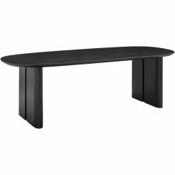 Ovale Eettafel Durban 300 x 100 cm met verstelbare poten Eiken - Zwart - Loft24.nl
