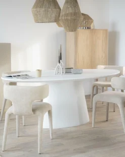 Ovale Eettafel Elin 200 x 110 cm - Wit - Loft24.nl