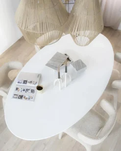 Ovale Eettafel Elin 200 x 110 cm - Wit - Loft24.nl