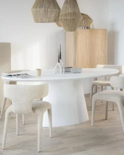 Ovale Eettafel Elin 200 x 110 cm - Wit - Loft24.nl