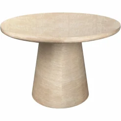 Ovale Eettafel Fictus Faux Travertine 240 x 120 cm - Beige - Loft24.nl