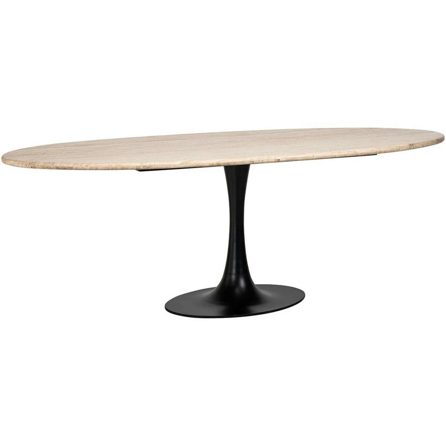 Ovale Eettafel Hampton 230 x 100 cm - Travertin - Loft24.nl