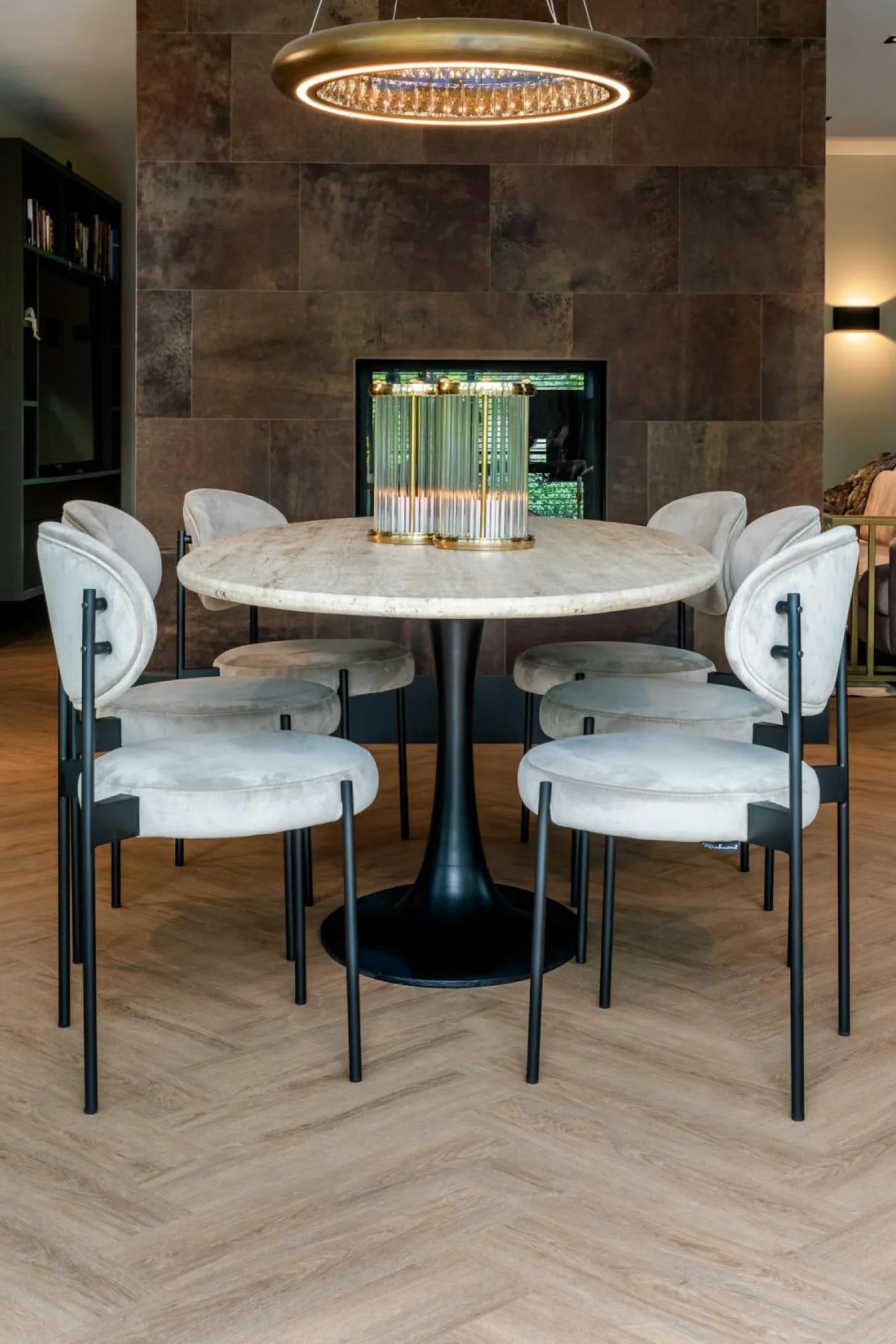 Ovale Eettafel Hampton 230 x 100 cm - Travertin - Loft24.nl