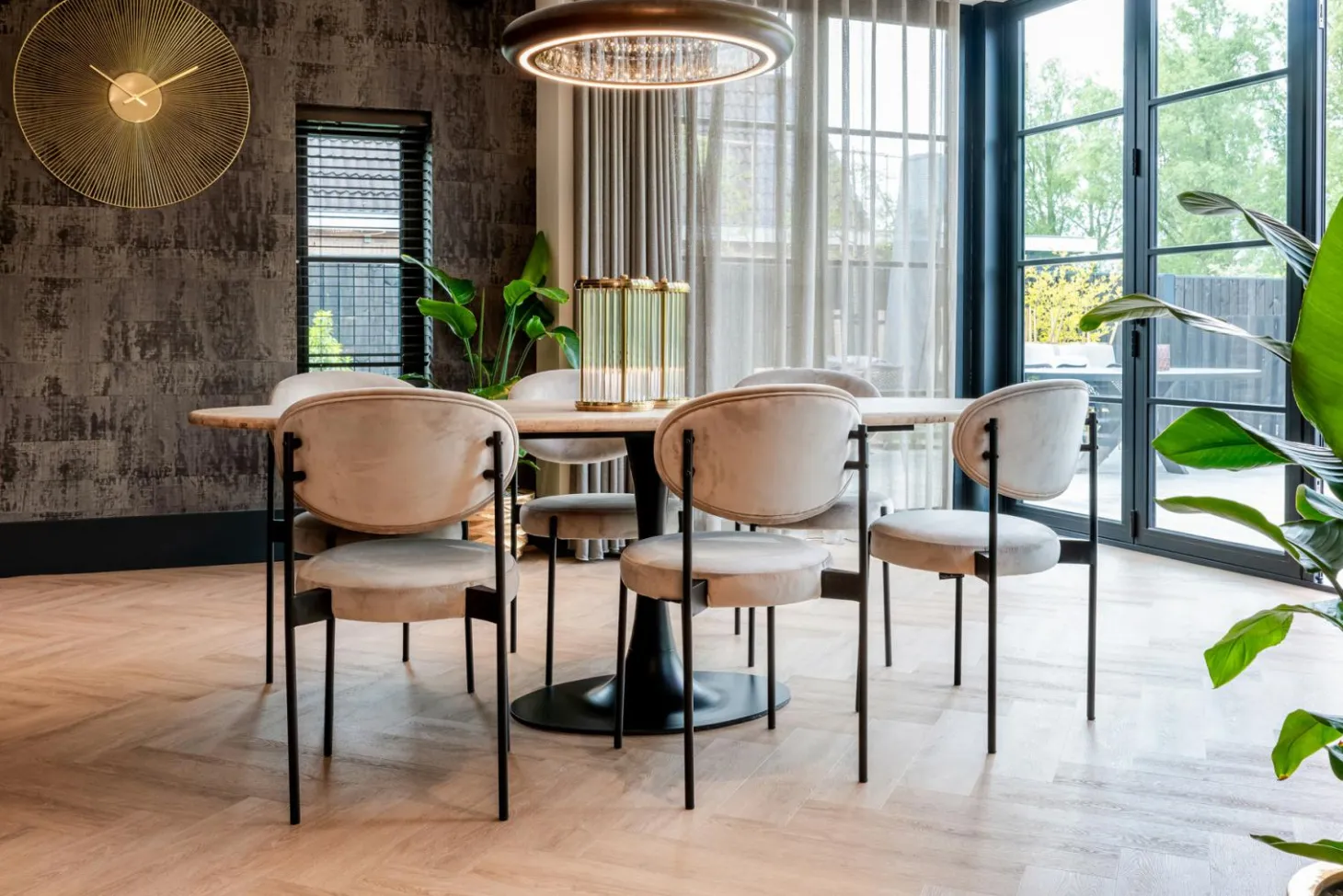 Ovale Eettafel Hampton 230 x 100 cm - Travertin - Loft24.nl