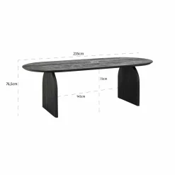 Ovale Eettafel Hudson 235 x 100 cm - Mangohout - Loft24.nl