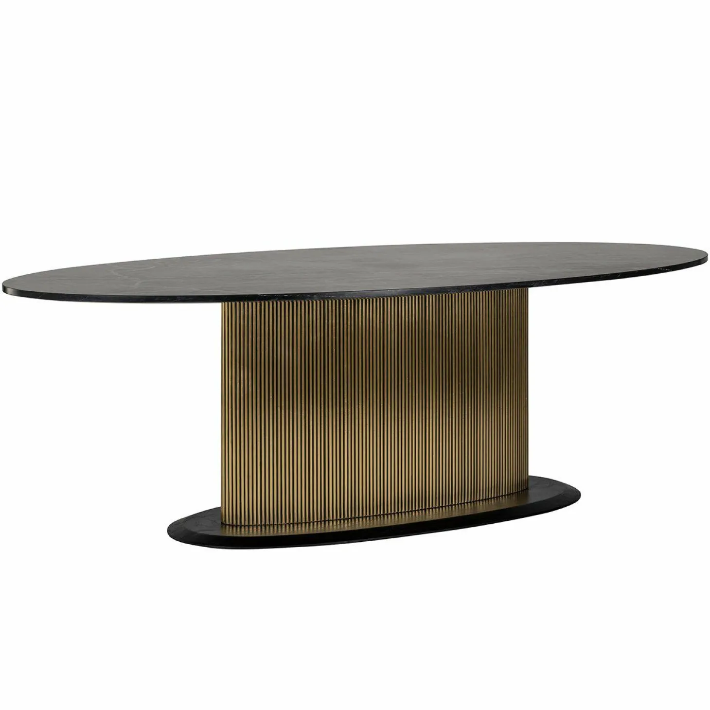 Ovale Eettafel Ironville 235 x 110cm Marmer - Zwart - Loft24.nl